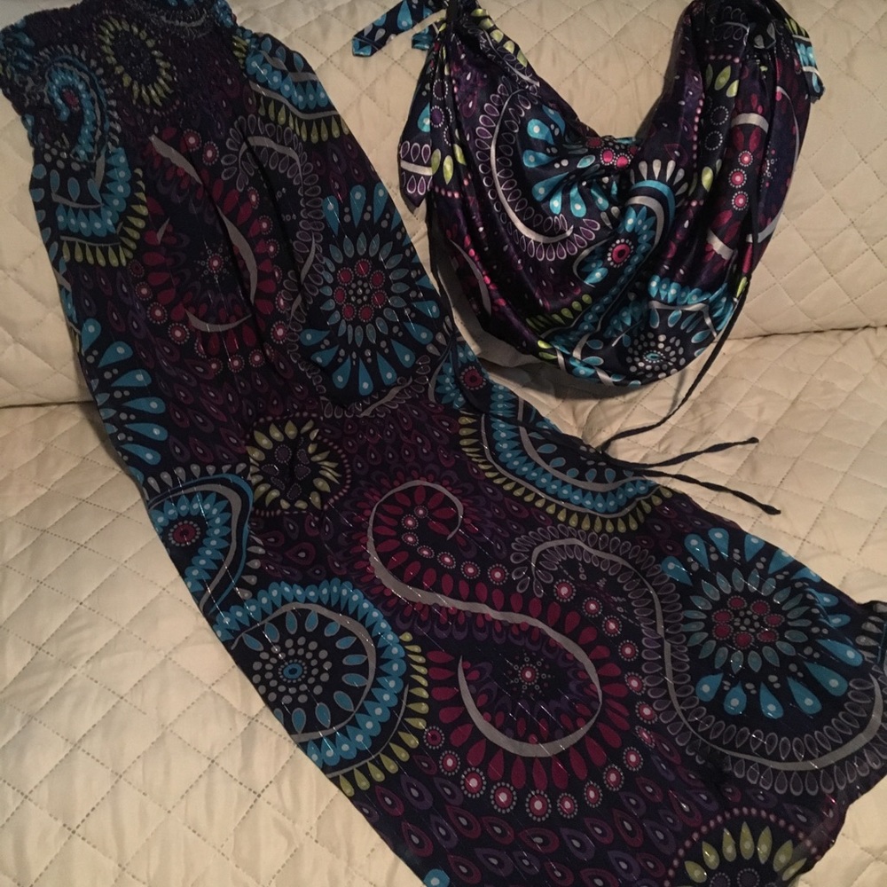 Strapless Long Dress with Bag